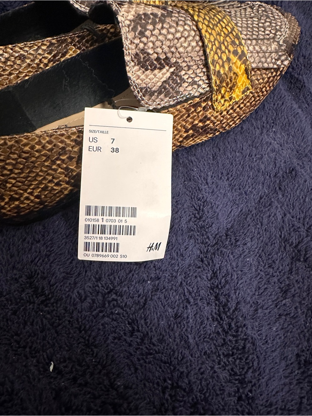 H&M Snake-Print Loafers in Brown and Yellow - Picture 3 of 9